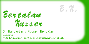 bertalan nusser business card